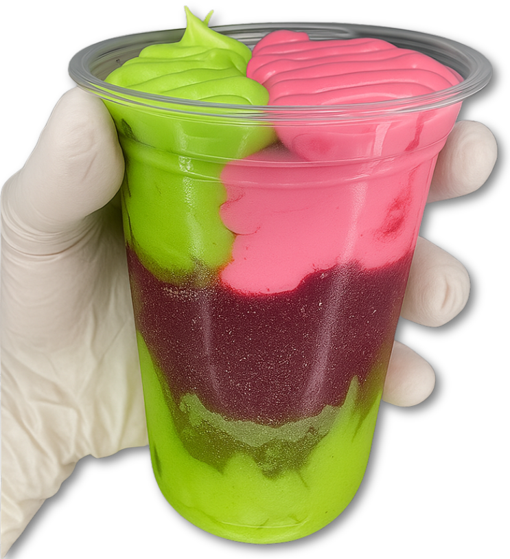 Mão segurando açaí